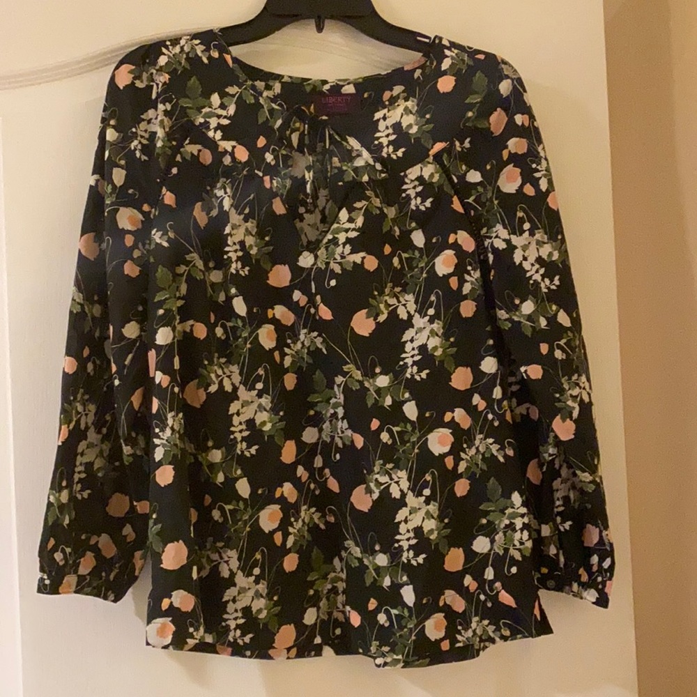 Black flowered blouse
